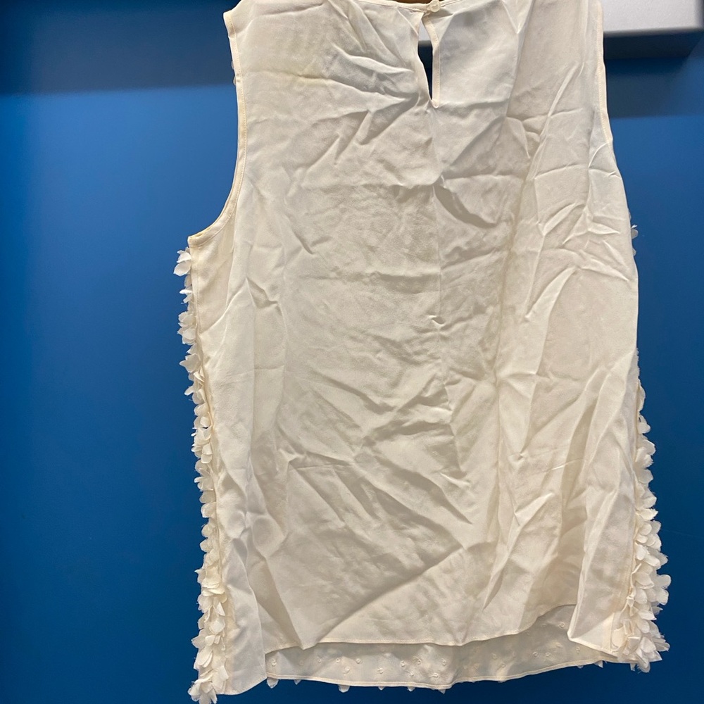 Talbots Cream Textured Tank Top - Picture 2 of 6